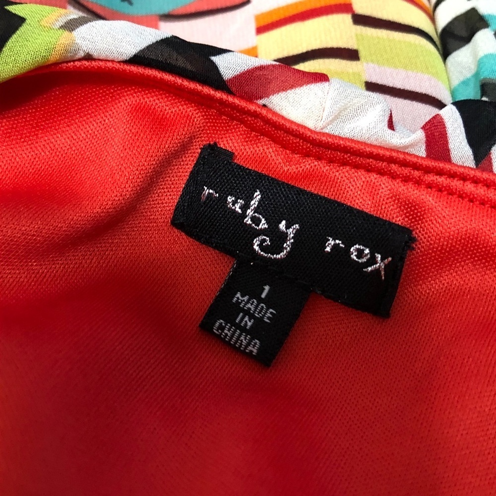 Ruby Rox Strapless Multi Color Summer Dress - Picture 7 of 8